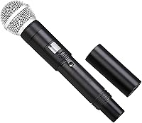 Vista 2 de MicrocKing Sistema de micrófono inalámbrico, micrófonos dinámicos de mano, rango de funcionamiento de 150 pies, 16 horas de uso continuo, ideal