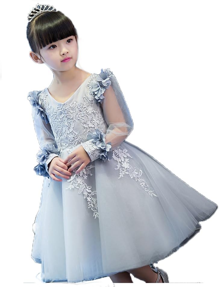 Amazon Co Jp 女の子 フォーマルワンピース ドレス 長袖 お誕生日 プレゼント ピアノ発表会 結婚式 子供 キッズ ガールズ 女児プリンセス ドレス 130cmサイズ 長袖グレードレス 服 ファッション小物