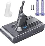Battery Replacement for Dyson V8&comma; 21&period;6V 6500mAh Li-ion Battery Compatible with SV10 V8 Animal V8 Absolute V8 Motorhead V8 Carbon Fiber V8 Fluffy Series Cordless Vacuum&comma; 2 Filters and 2 Screws Included