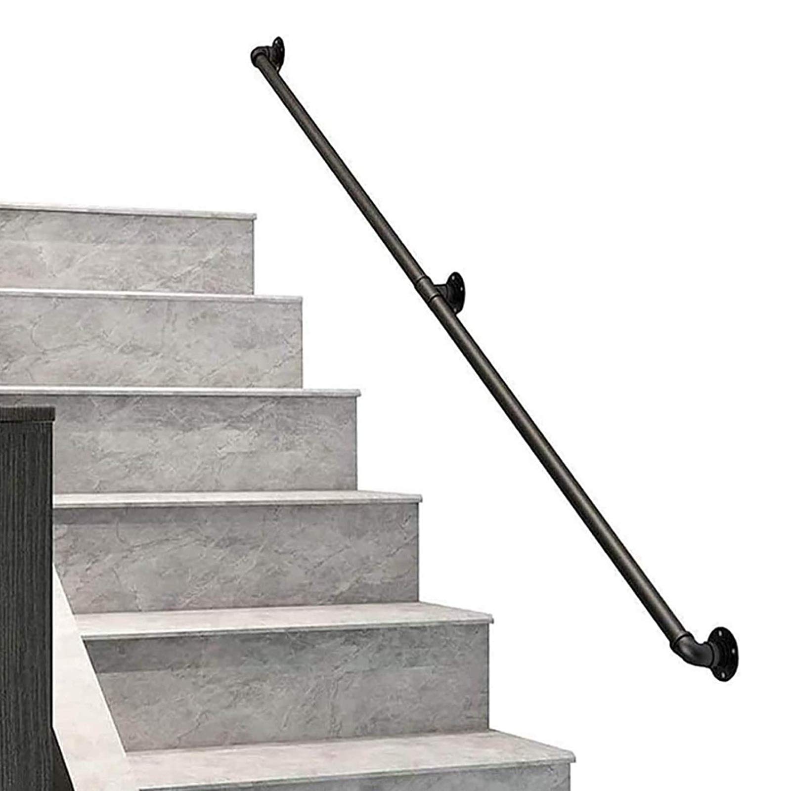 Main courante en fer forgé industriel pour escalier intérieur et extérieur