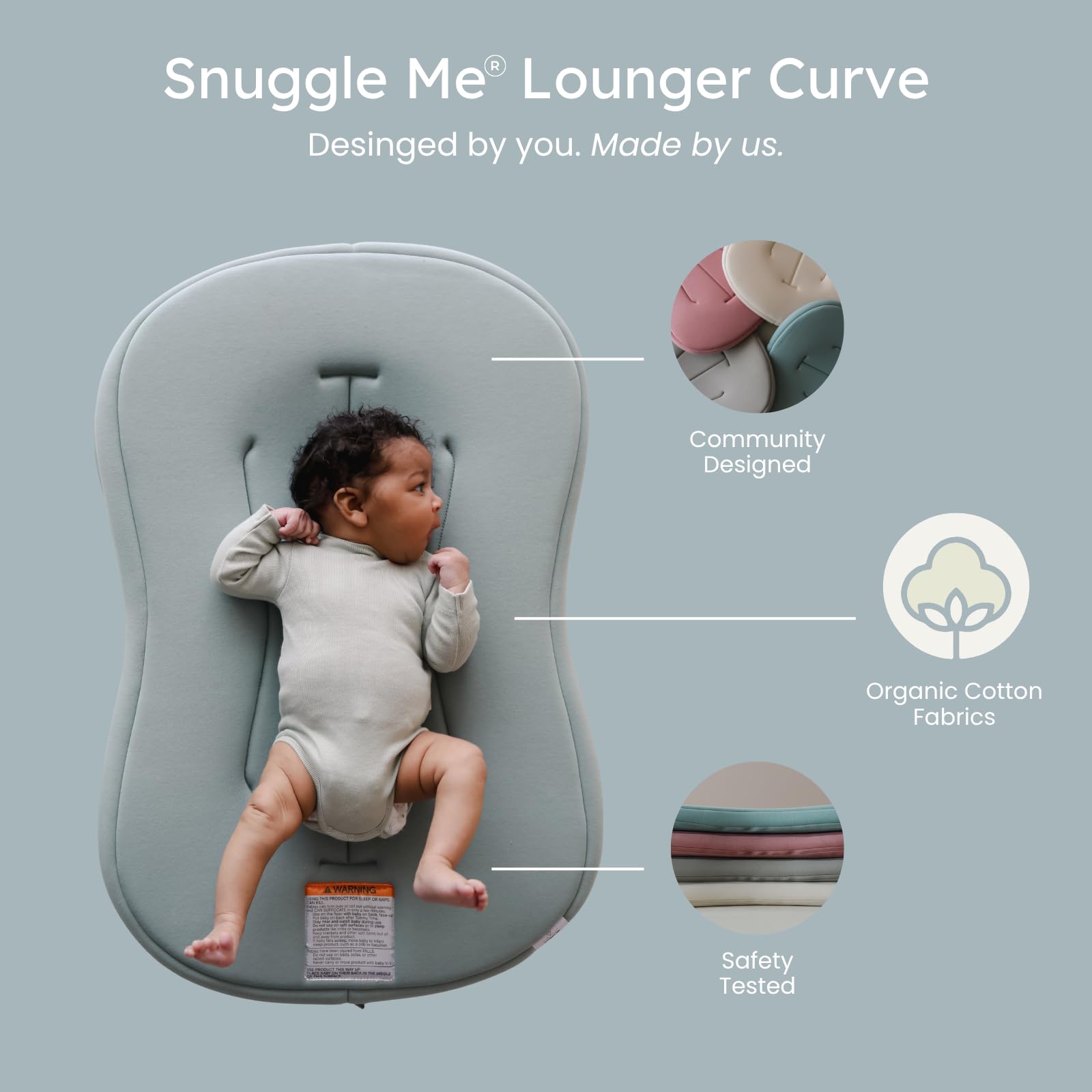 snuggle me organic ベビーネスト Amazon.com: snuggle me® Baby Lounger Curve - Premium Organic