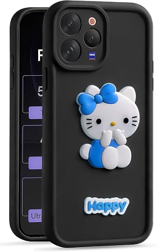 Hupshy Cute 3D Cartoon Kitty Soft Silicone Back Cover for Vivo v70 Elite 5G – Stylish Design Slim Protective Case with Cam...