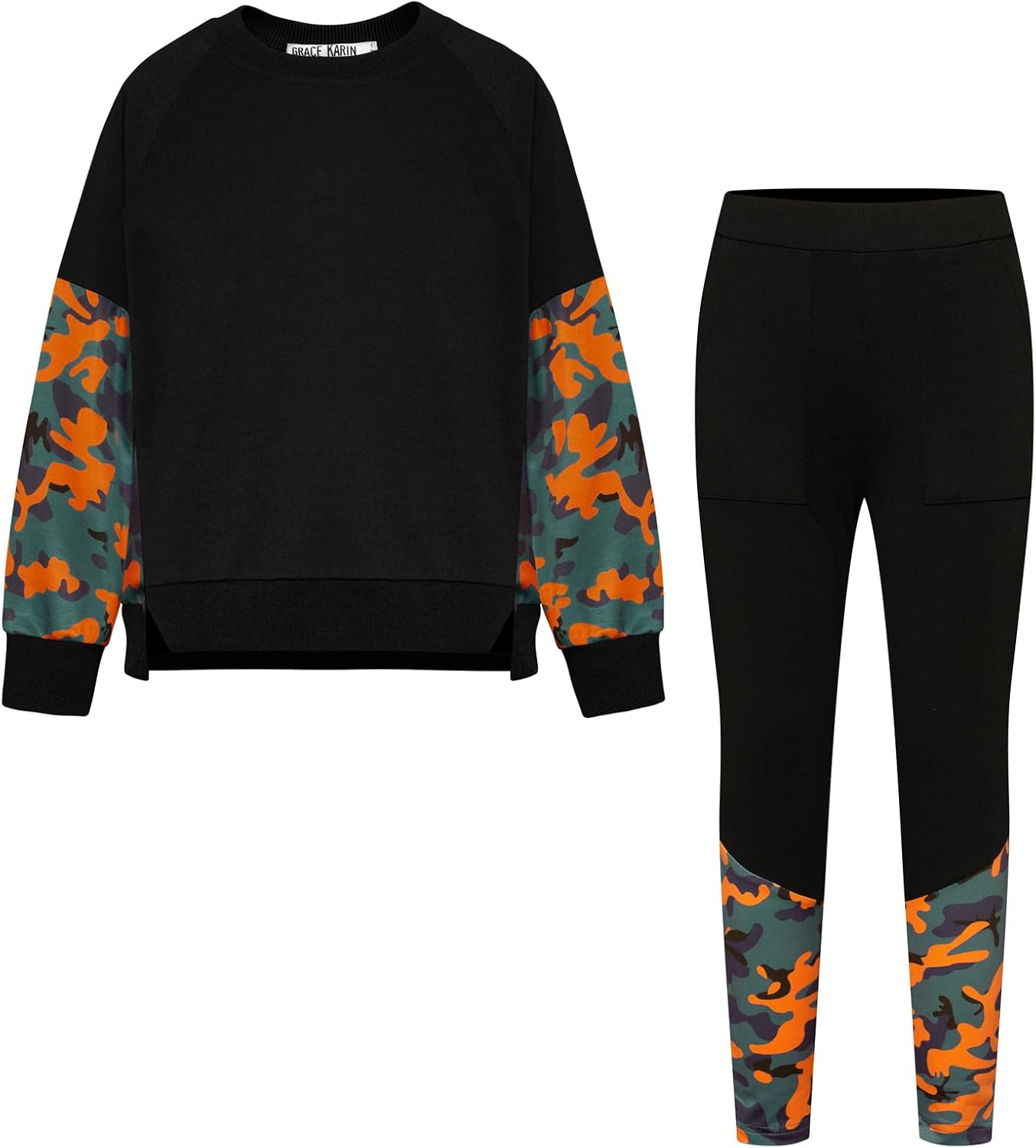 GRACE KARIN Girls Clothes Sweatshirt for Teen Girls Fashion Outfits Sweapants Leggings Tracksuit Clothing Set Size 5-14