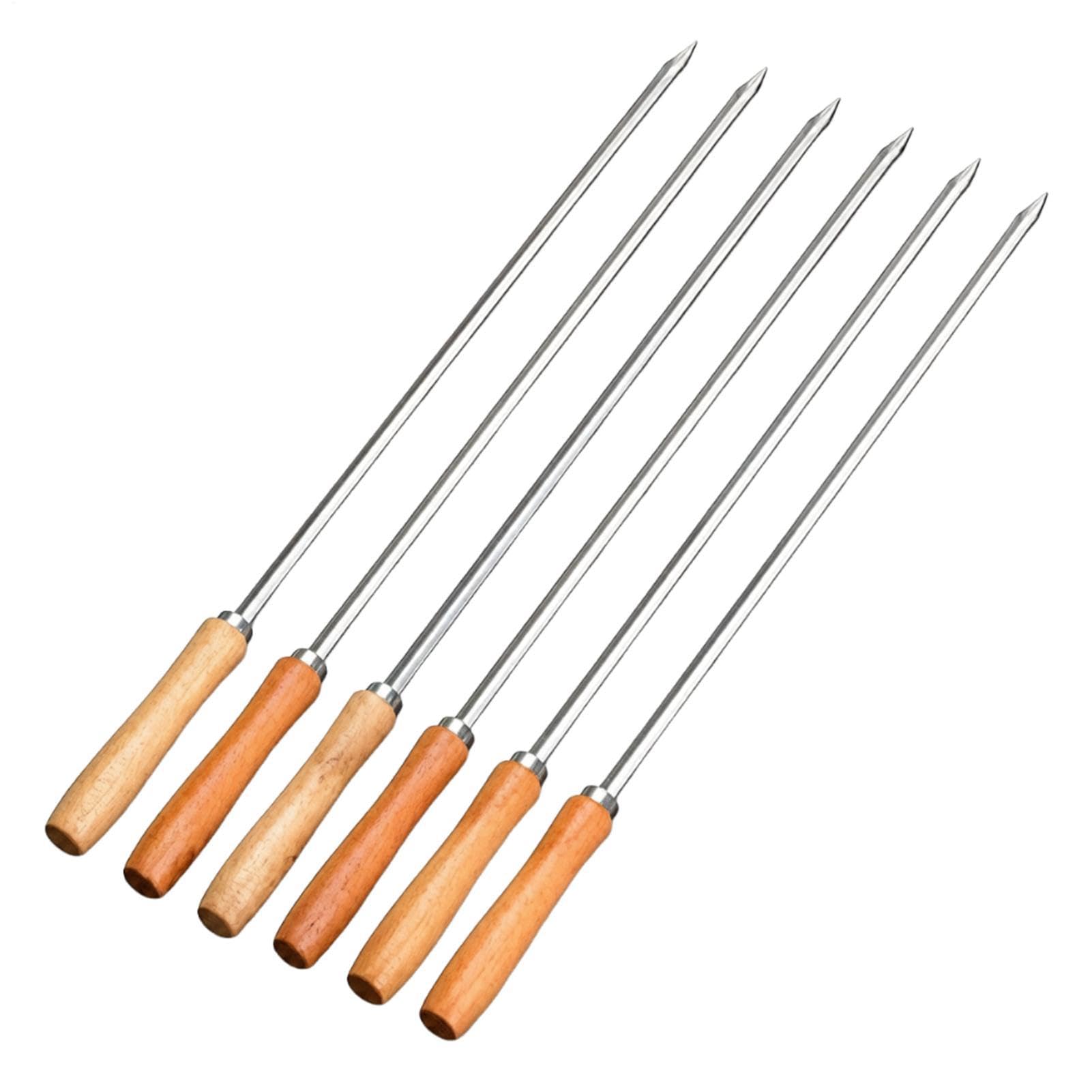 Brochetas de barbacoa antiadherentes y juego de 6 pinchos de parrilla para exterior y restaurante