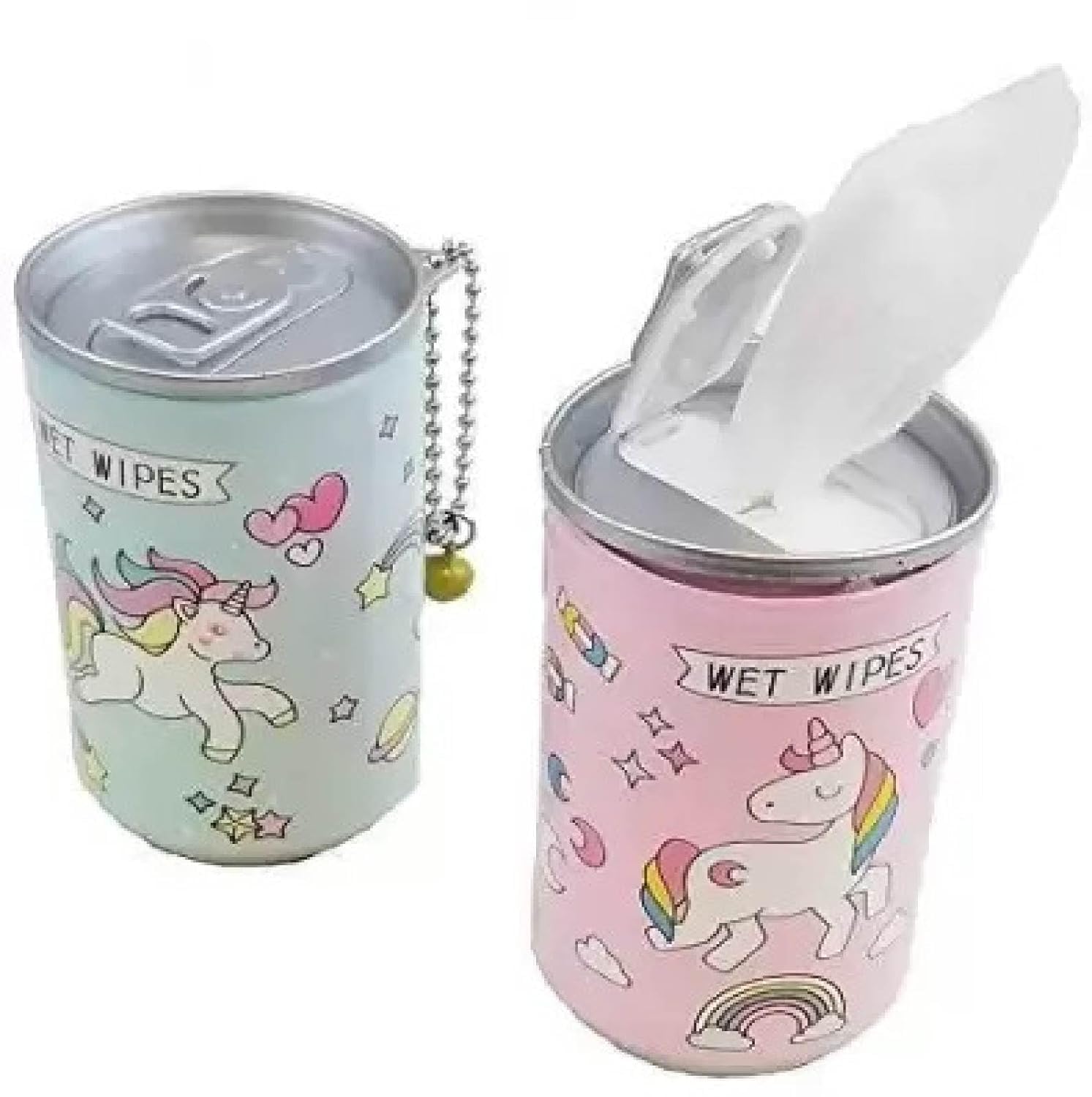 MINDFIT Unicorn Wet Wipes in Can – Travel-Friendly Refreshing Wipes | Cute Cartoon Unicorn Design | Compact & Reusable Tin | Ideal for Kids & Girls | 30 PCS (Pack of 2) (Color As per Avalibility)
