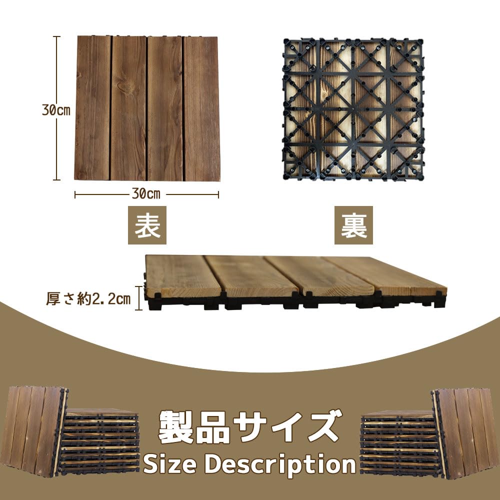ウッドデッキ ジョイント パネル 約120枚 Amazon.co.jp: ウッドパネル 天然木 【120枚】ウッドデッキパネル
