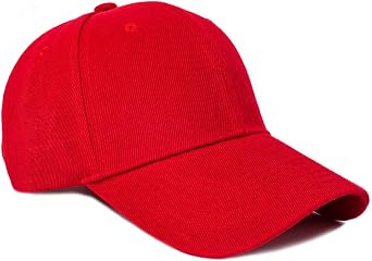 Classic Plain Baseball Cap Casual Trucker Dad Hat for Workout and Outdoort Activities Red