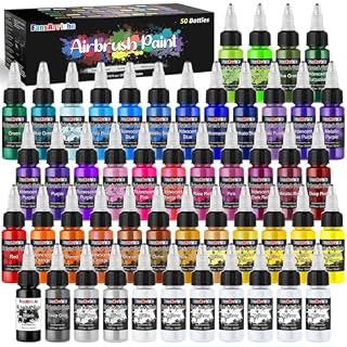 FansArriche peinture aérographe 44 couleurs et 6 diluants