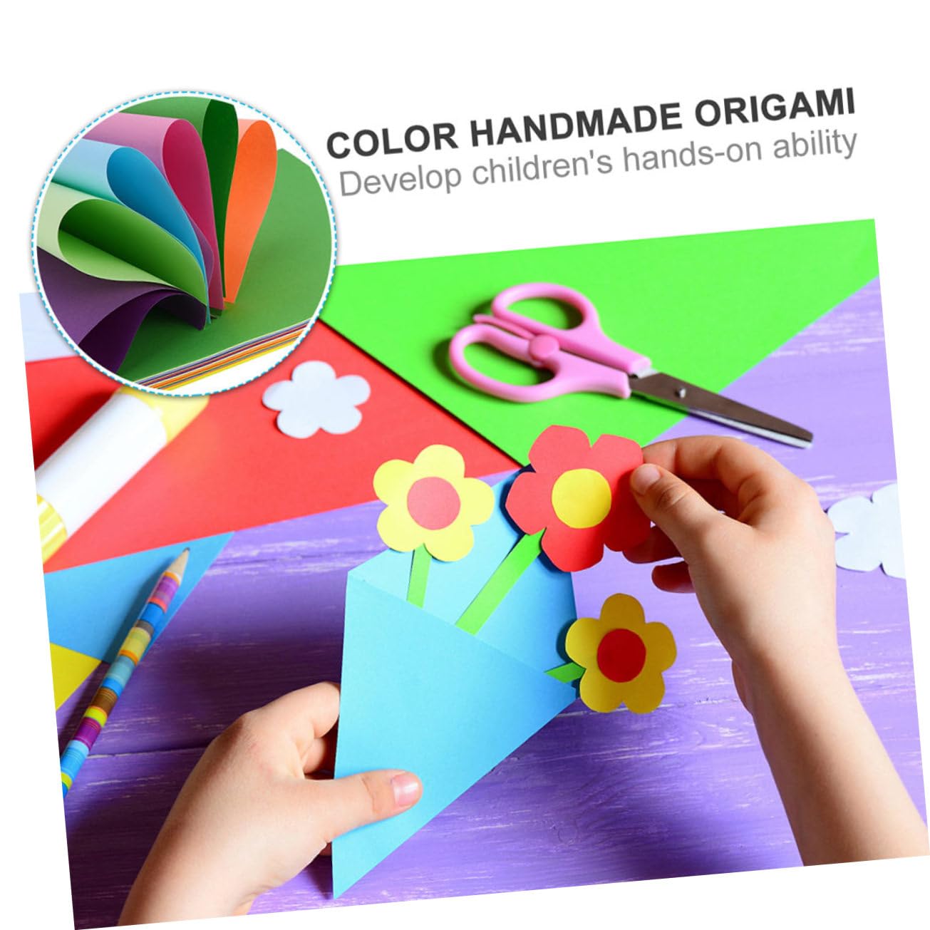 Papier Artisanal Carré pour Garçon et Filles 200 Feuilles Colorées DIY