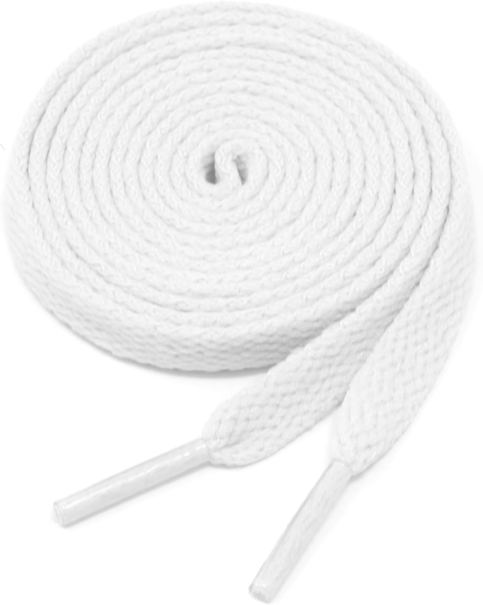 Flat Shoelaces 5/16" Wide Solid Color Strings for Athletic Sneakers Boots & Shoes - 27"-72" Length Shoe Laces
