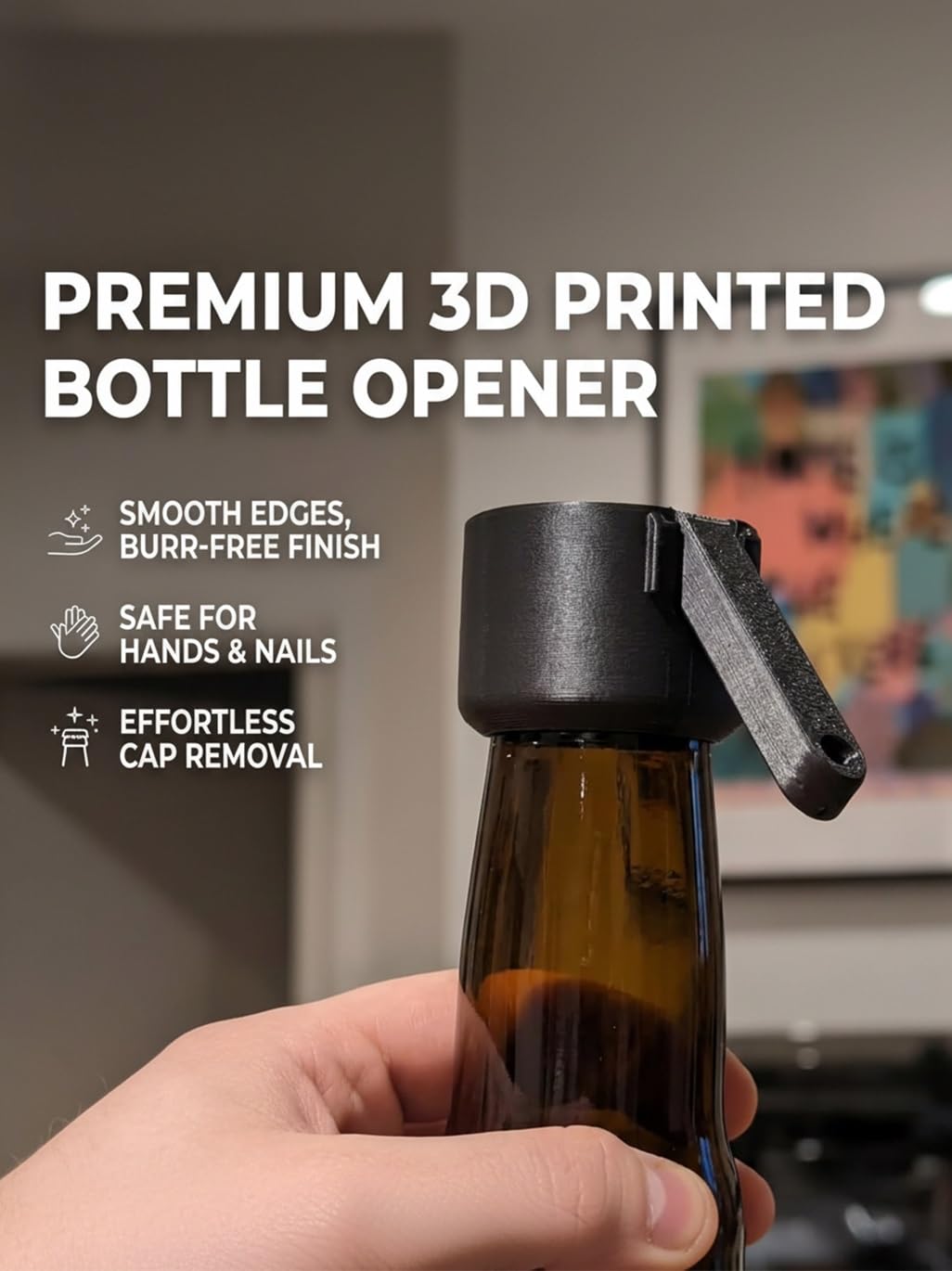 Apribottiglie con stampa 3D, gadget per birra, soda e vino, regalo perfetto per adulti, ideale per feste e celebrazioni
