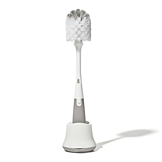 OXO Tot Bottle Brush with Nipple Cleaner and Stand, Gray