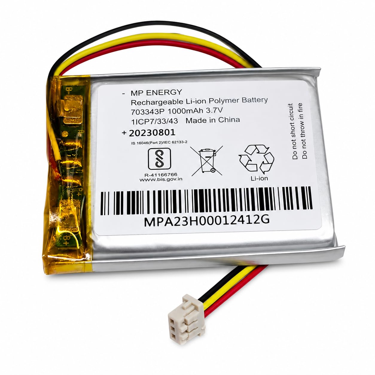 3.7V 1000mAh Lithium Polymer (LiPo) Rechargeable Battery with 3-Pin Connector for RC Toys, Bluetooth Speakers, DIY Projects, MP3 Players, DVD Players & Electronics-image-28
