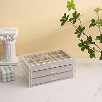 Vista 6 de Estuche de exhibición de colección de rocas acrílico CLUQMEIK con 54 compartimentos de almacenamiento de rejilla Estuche de exhibición