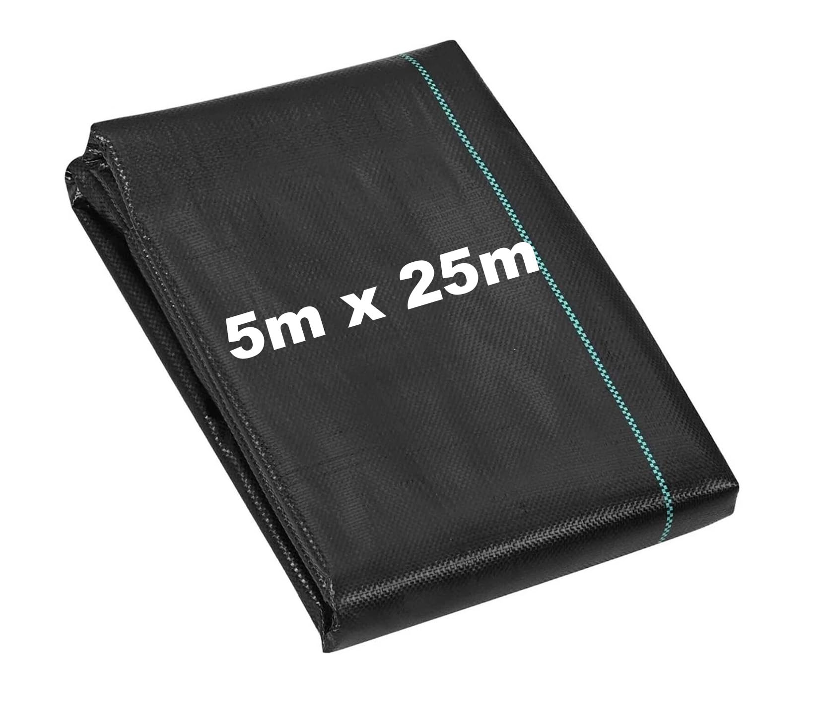 Weed Control Membrane, Garden Weed Fabric Barrier, Landscape Woven Ground Patios Paths Cover Mat & Flower Bed, UV Resistant Stabilised Black, Premium Weed Suppressant Membrane (5m x 25m, 100 GSM) โ image 1