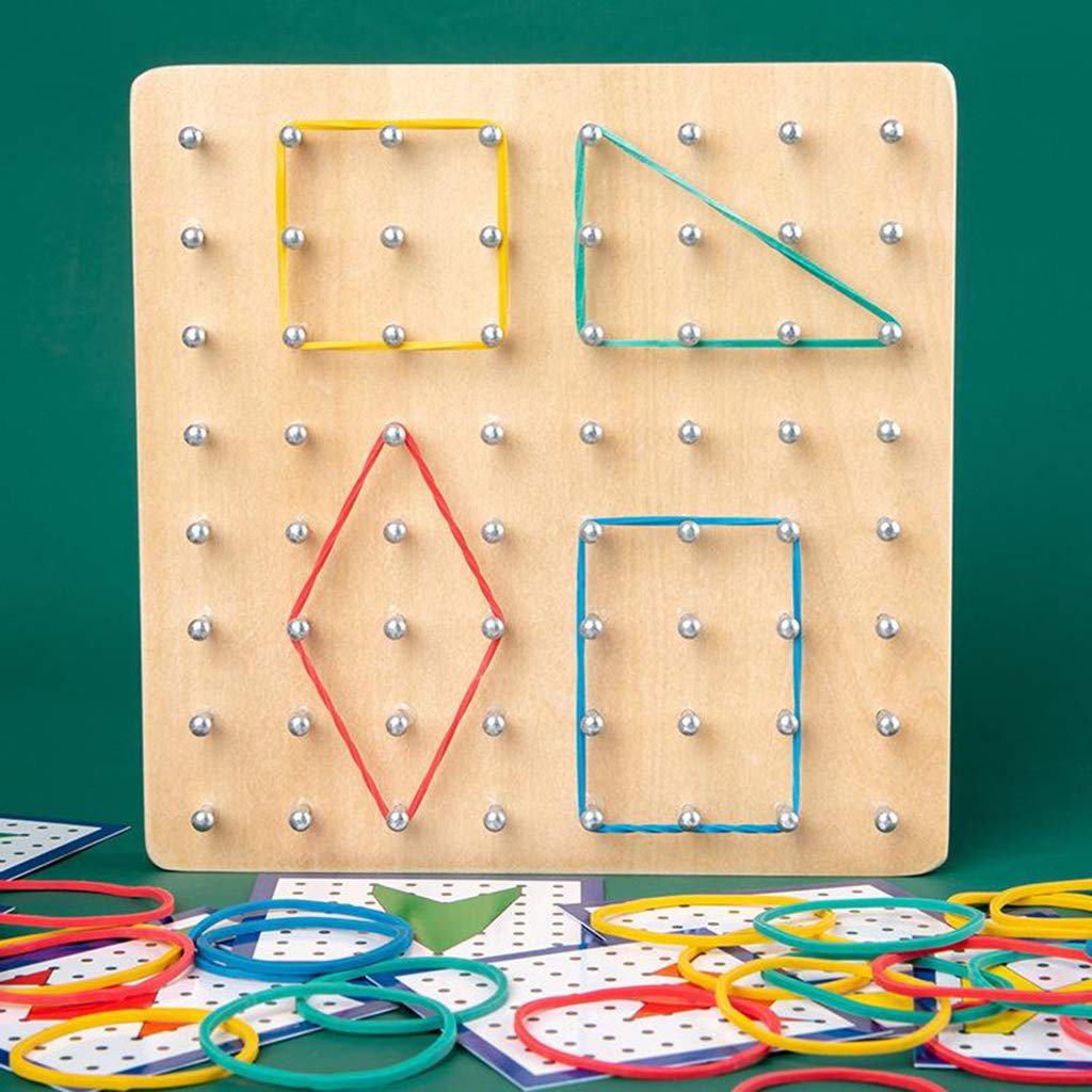 3 zestaw drewniany geoboard matematyczna manipulacyjna tablica graficzna edukacja