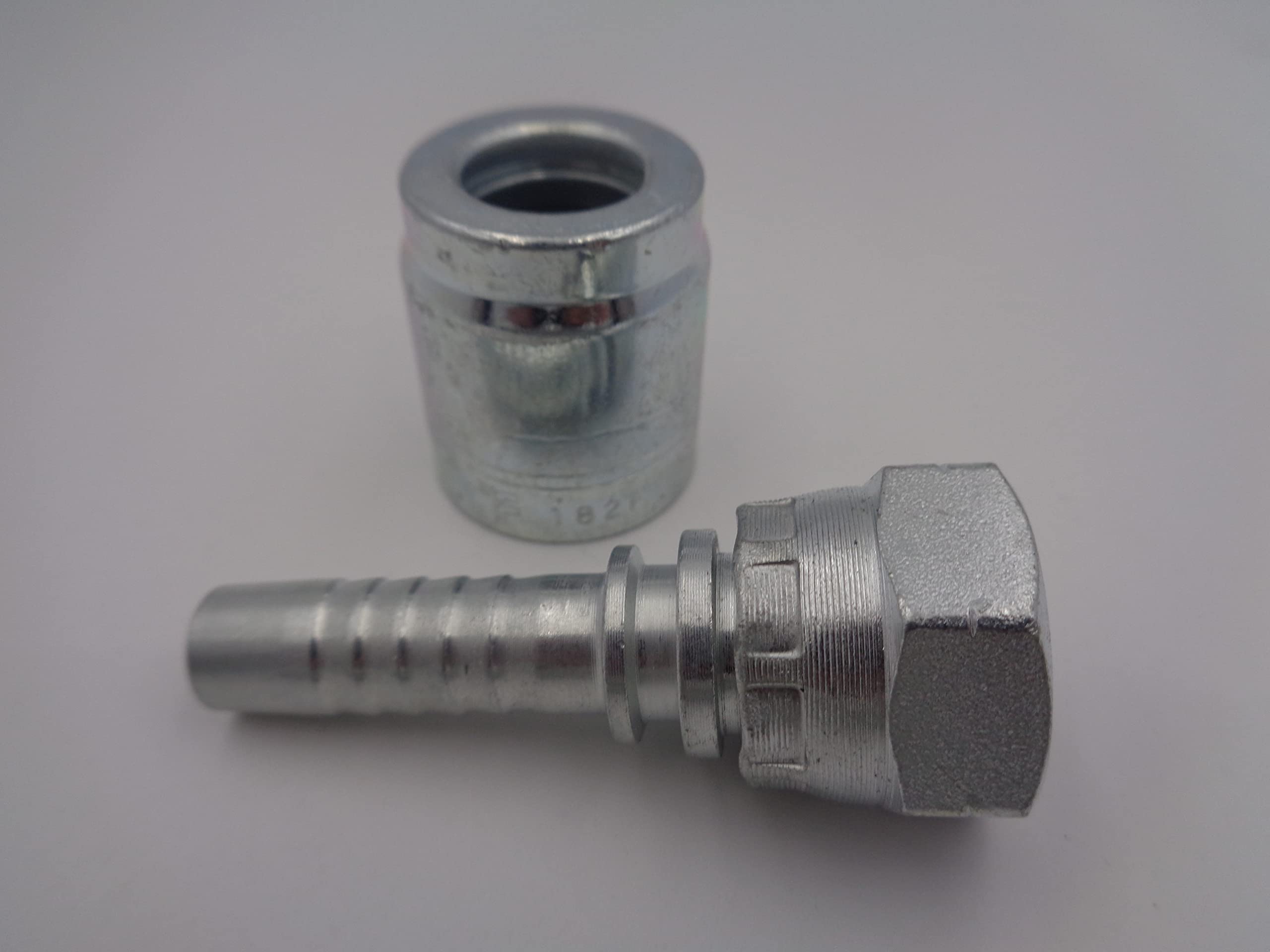 Hydraulic Hose Crimp Fitting Insert for 3/8" Hose with 2 Wire Ferrule Choose Size (1/2 BSP Female Straight)