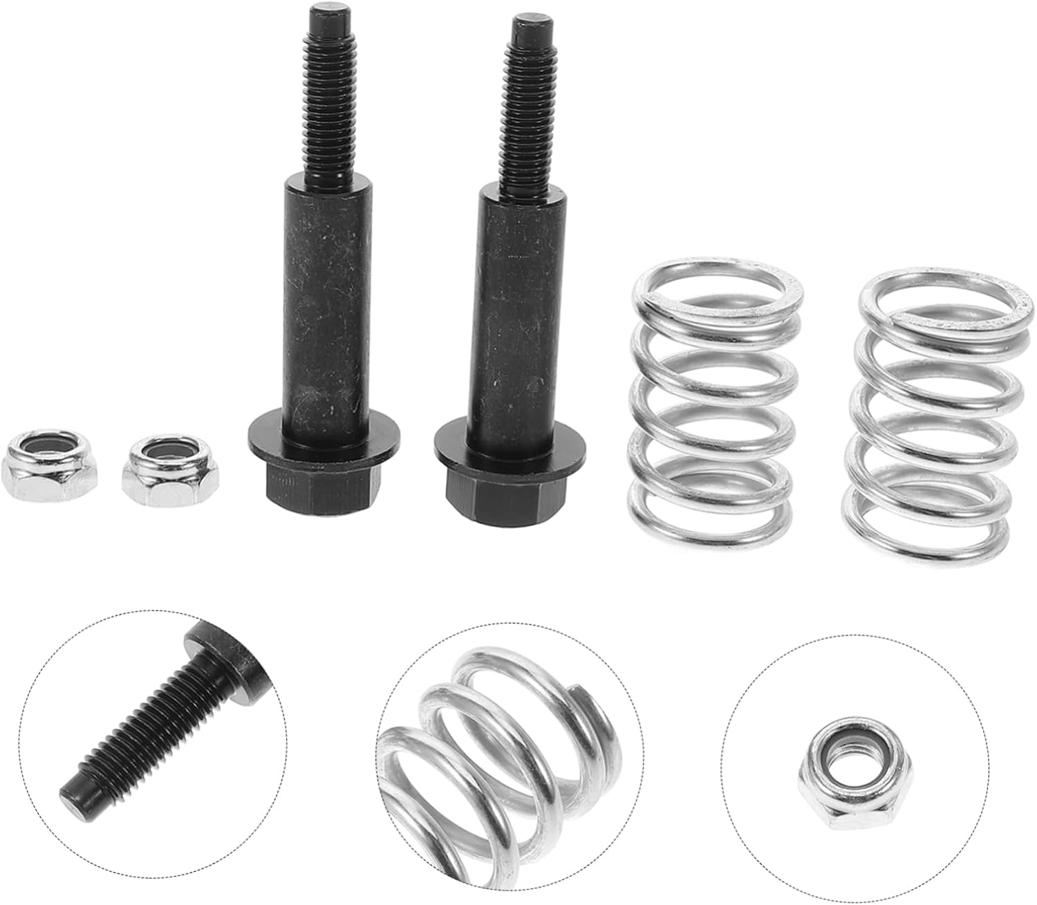 Alipis Exhaust Spring and Bolt Kit Compatible for Car Exhaust Barrel Bolt Flange