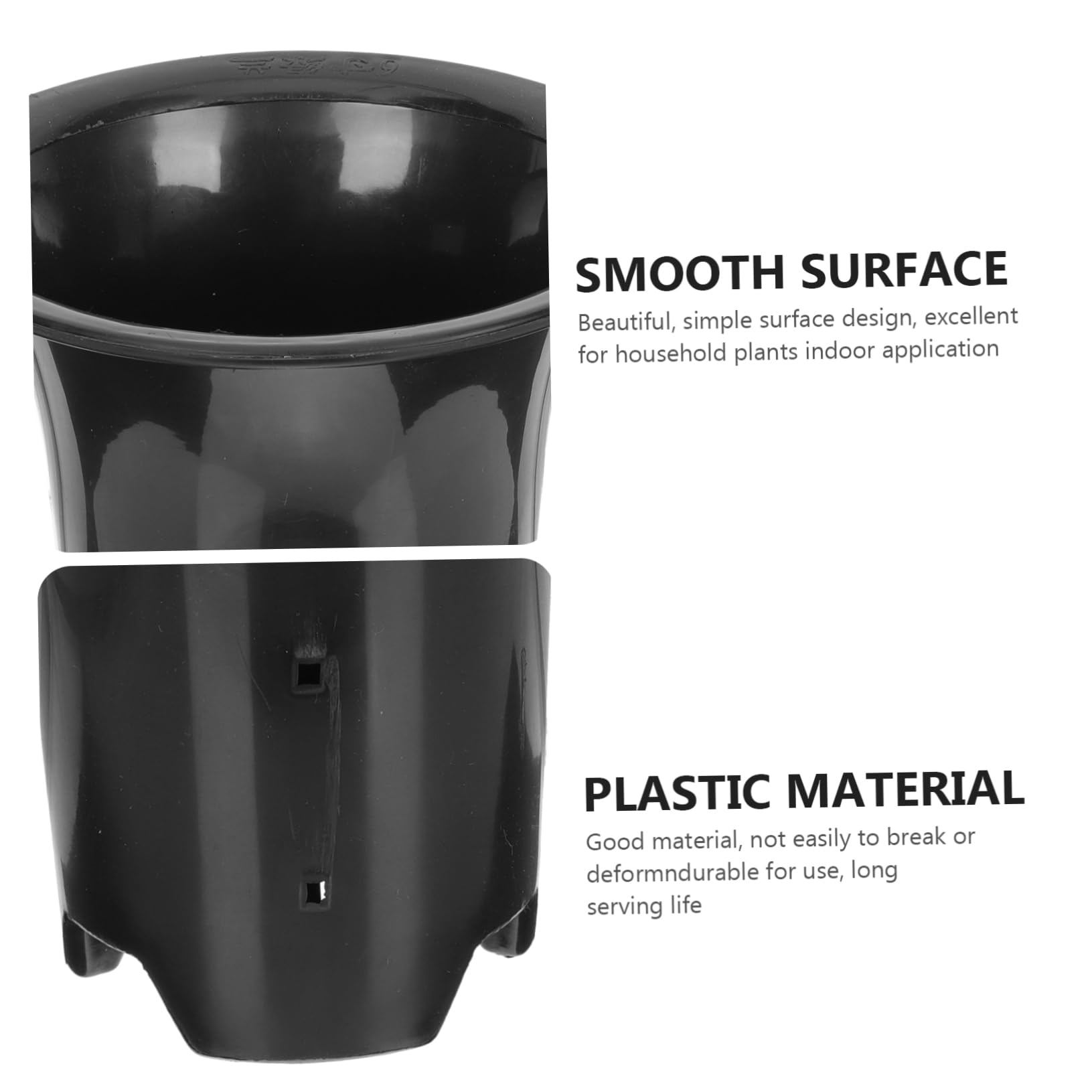 HEMOTON Pots pour Orchidées Contrôle des Racines Lot de 10 en Plastique Noir Hauteurs Augmentées Design Simple et Résistant pour Plantes D'intérieur