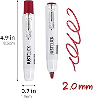 Vista 2 de carrotez Marcadores retráctiles de borrado en seco, marcadores de pizarra blanca de borrado en seco, punta de bala, barril grueso, 12 unidades, rojo