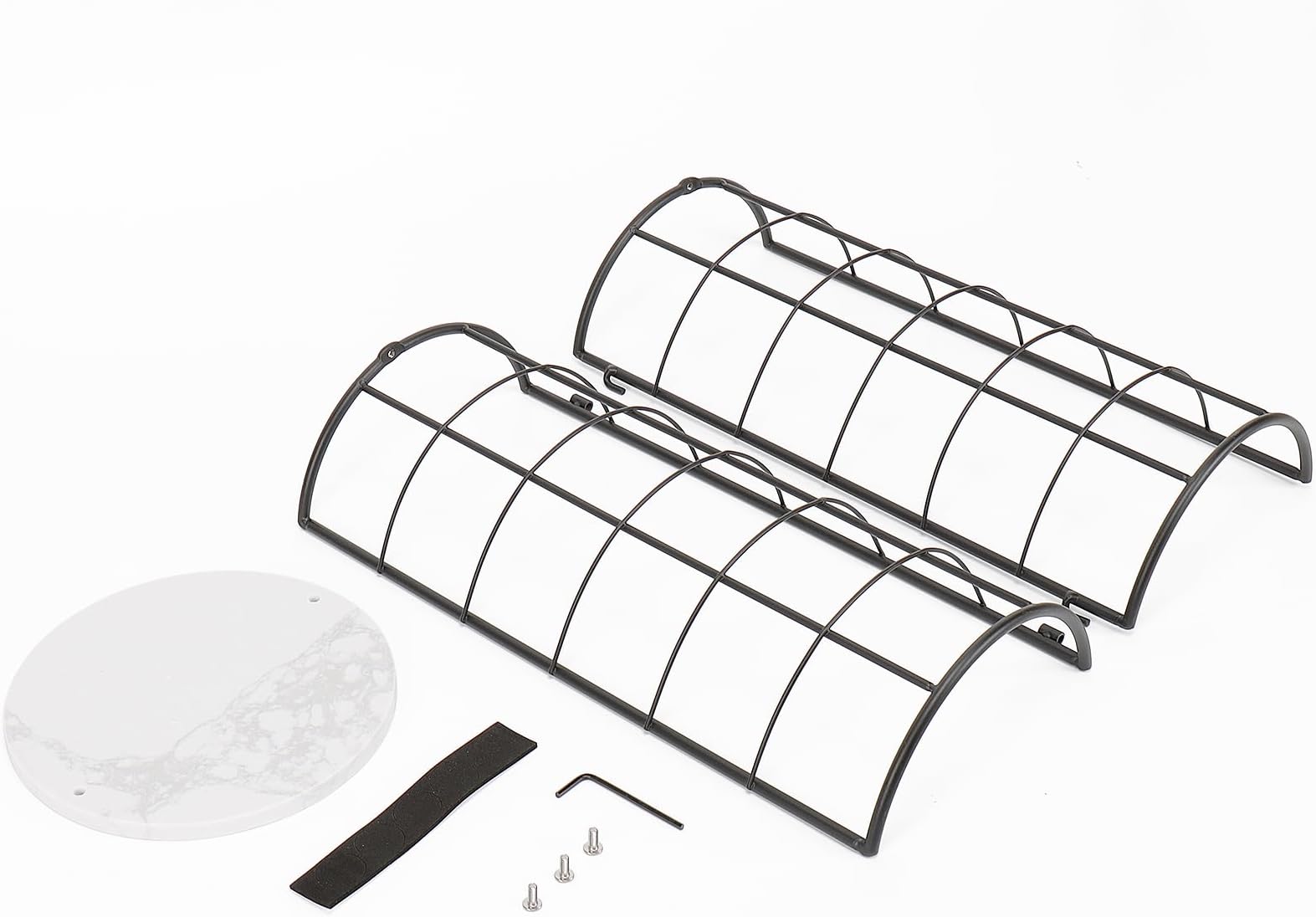 NearMoon Toilet Paper Organizer Stand, Free Standing 3 Rolls Tissue Storage, Metal Bathroom Accessory, Rustproof Toilet Roll Holder for Kitchen Countertop Inside Cabinet Shelf(Marble Base,Matte Black)