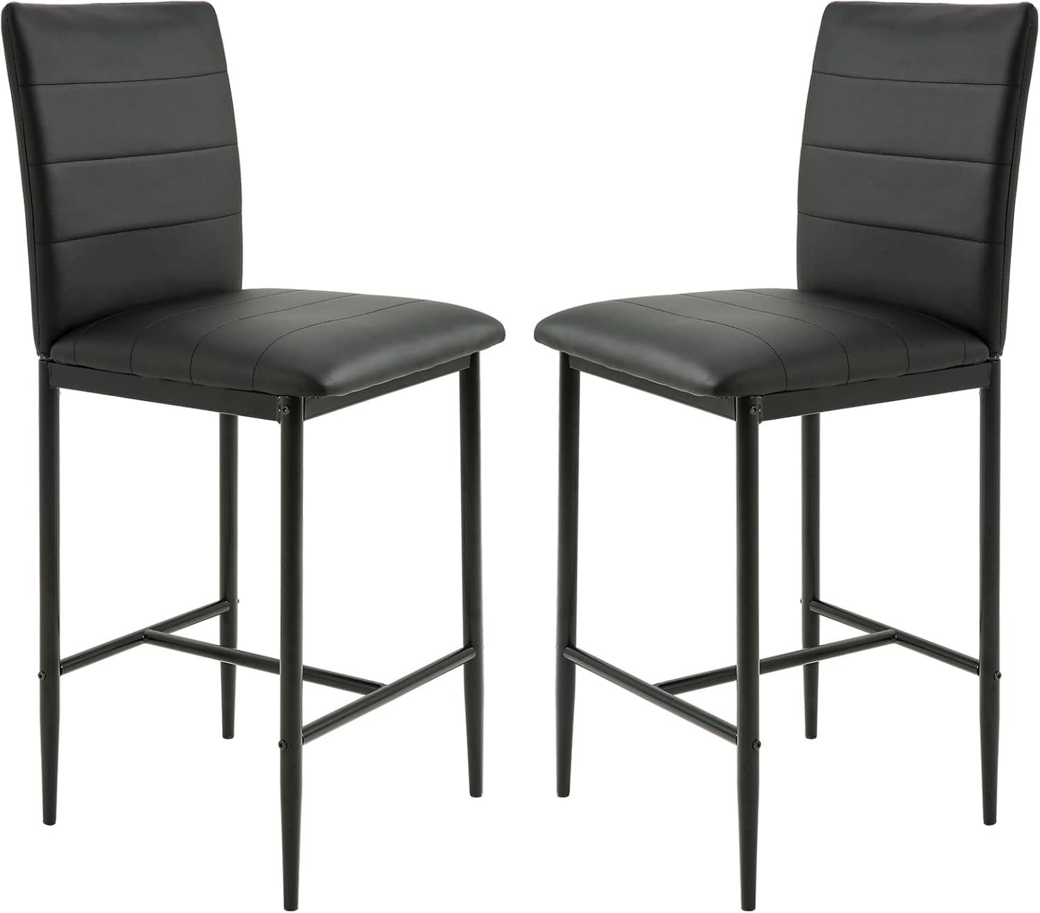 Bacyion 2Piece Set of 26 Inch Faux Leather Barstools
