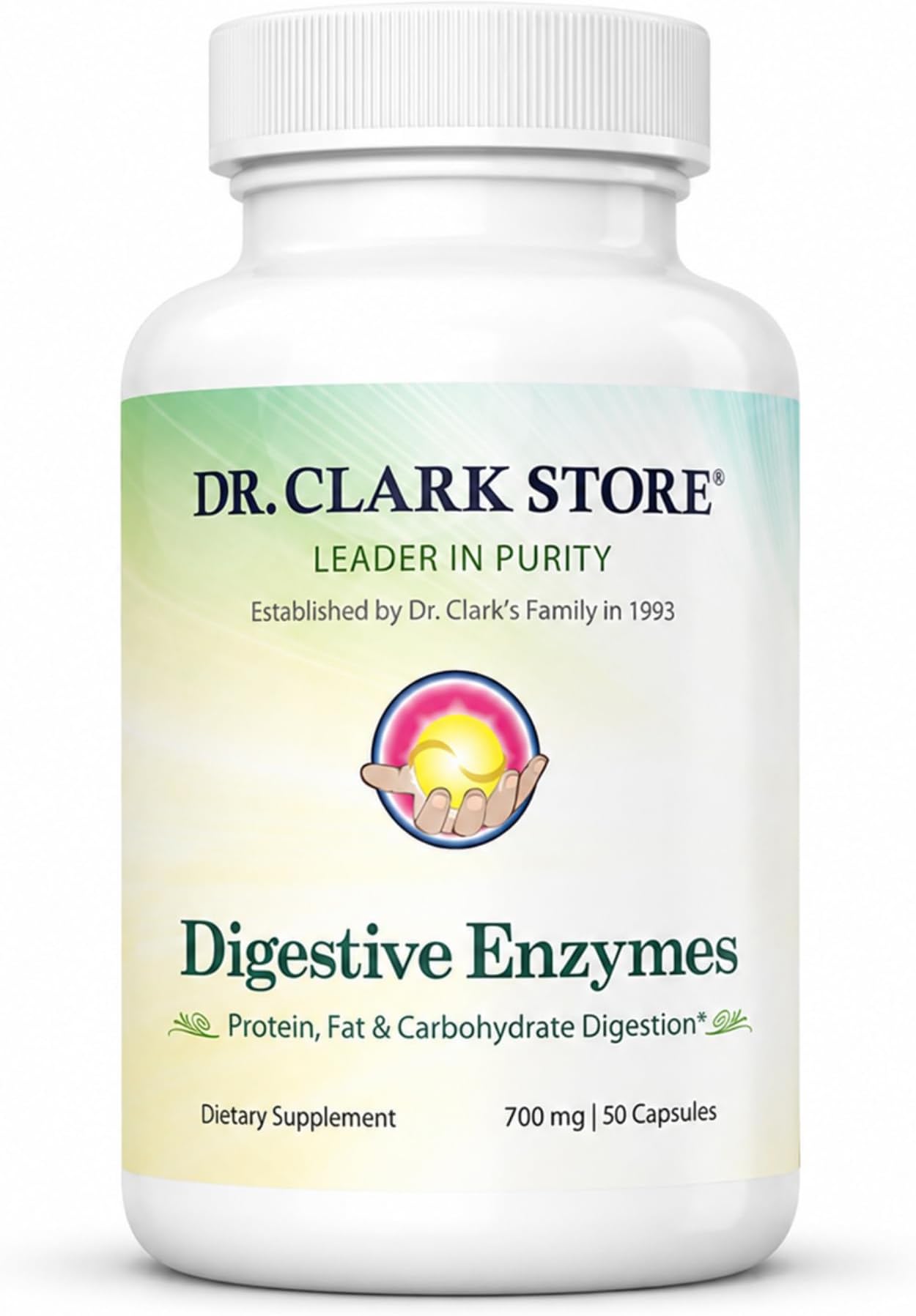 Digestive Enzymes with Ginger Root, Pancreatin, Pepsin & Bromelain, 700mg Multi-Enzyme Capsules for Women & Men, Supports Protein, Fat & Carbohydrate Digestion, 50 Gelatin Capsules