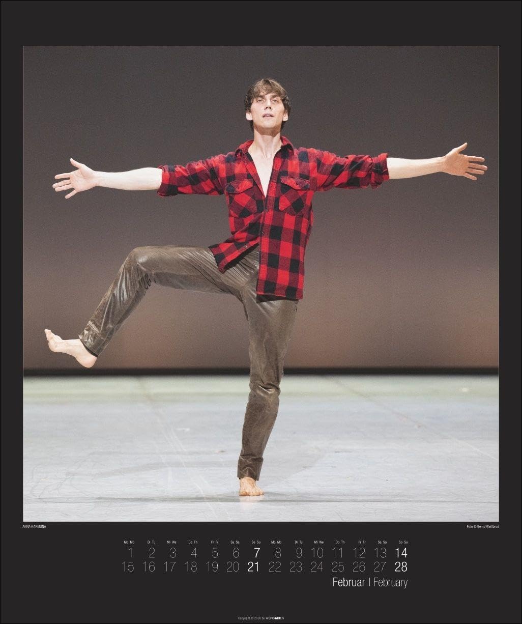 Stuttgarter Ballett Kalender 2027: Meisterfotograf Bernd Weißbrod setzt die Stars des berühmten Ballett-Ensembles perfekt in Szene. Ein Fotokalender für Tanzbegeisterte. 46x55 cm Hochformat.