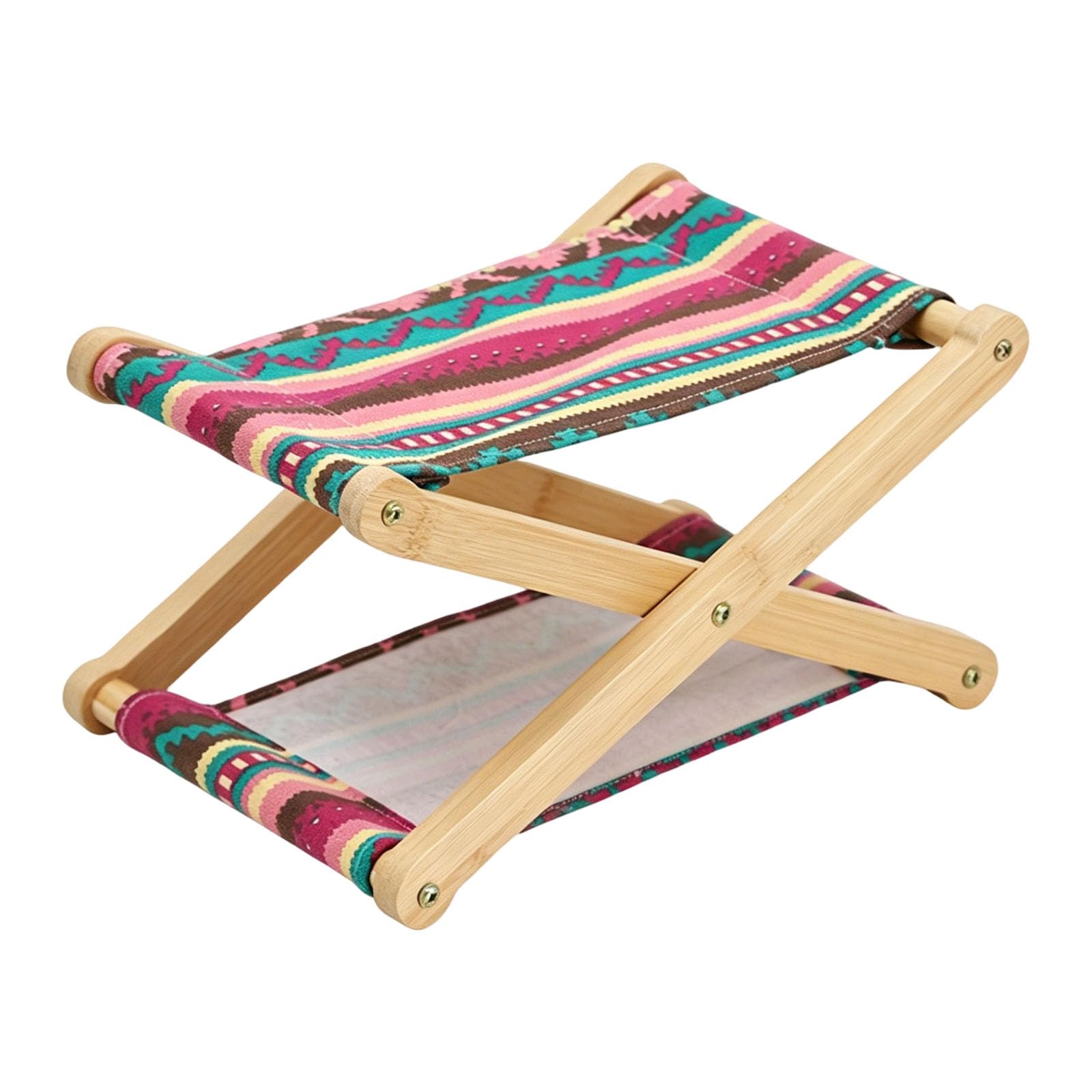 Camping Vacation Headrest Pillow, Foldable Wooden X Frame, Canvas, Travel Ready Leisure Gear Folding Neck Rest Beach Headrest
