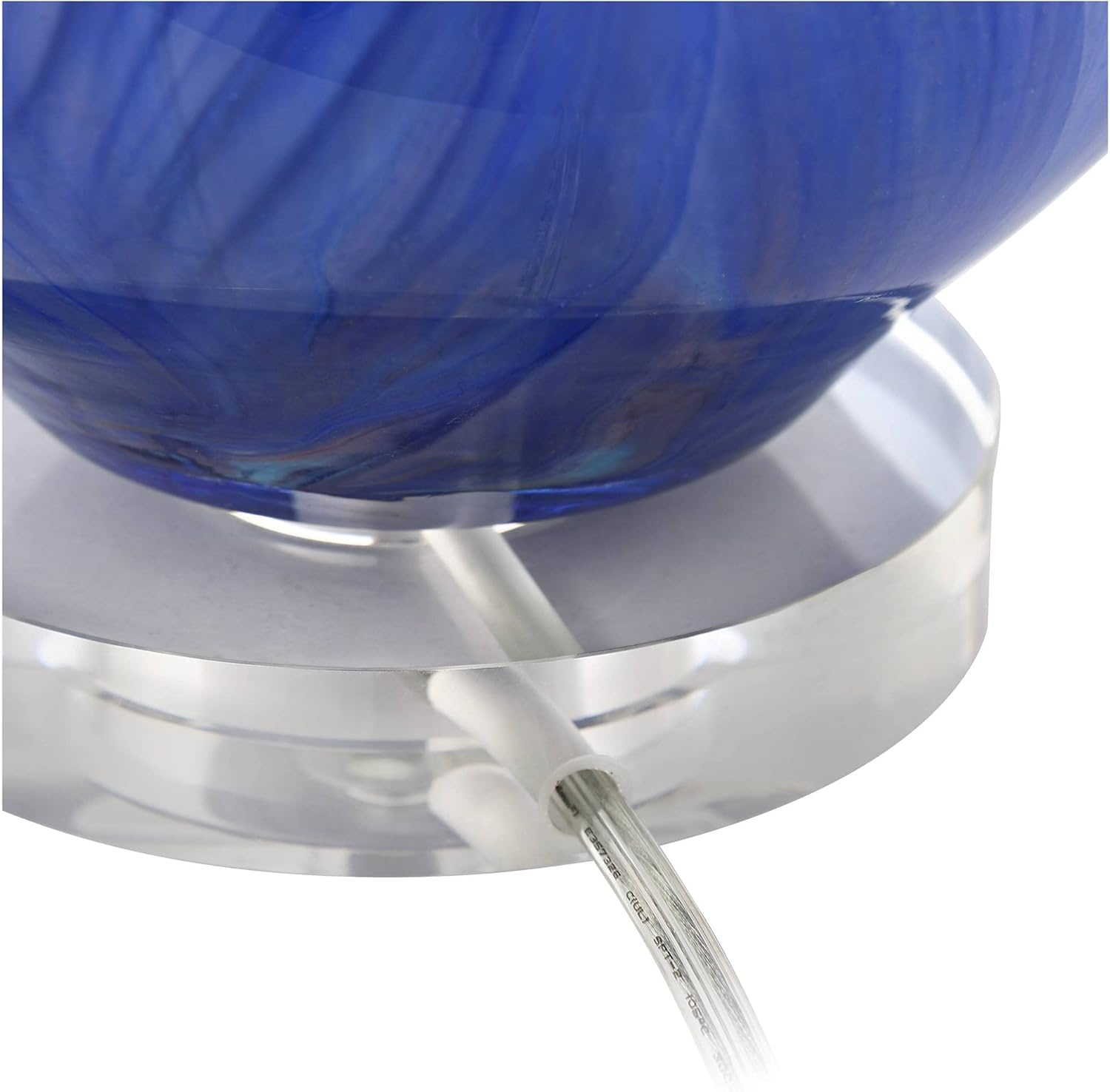 Possini Euro Design Taylor 29" Tall Teardrop Modern Coastal End Table Lamps Set of 2 Blue Art Glass Living Room Bedroom Bedside Nightstand House Office Home Reading White Shade (Colors May Vary)