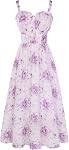 SCARLET DARKNESS Robe d'été pour femmes 2026 Robes d'invitées de mariage en Corset floral avec poches