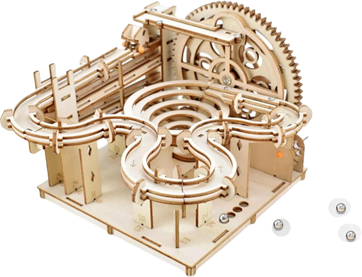 3D Wooden Puzzles for Adults Marble Run Kit - 159pc 4 Steel Marbles Build Mechanical Maze Model STEM Toys for Teens Adults, 4hr Challenge, No Glue Needed & Desk Kinetic Art, Ages 14+
