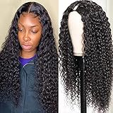 Ainmeys 26 Inch Curly V Part Wigs Brazilian Kinky Curly Human Hair Wigs for Black Women V Shape Wigs No Leave Out Lace Front Wigs Deep curly Upgrade U Part Wigs Glueless Full Head Clip In Half Wigs 150% Densit (26inch, v part wigs)