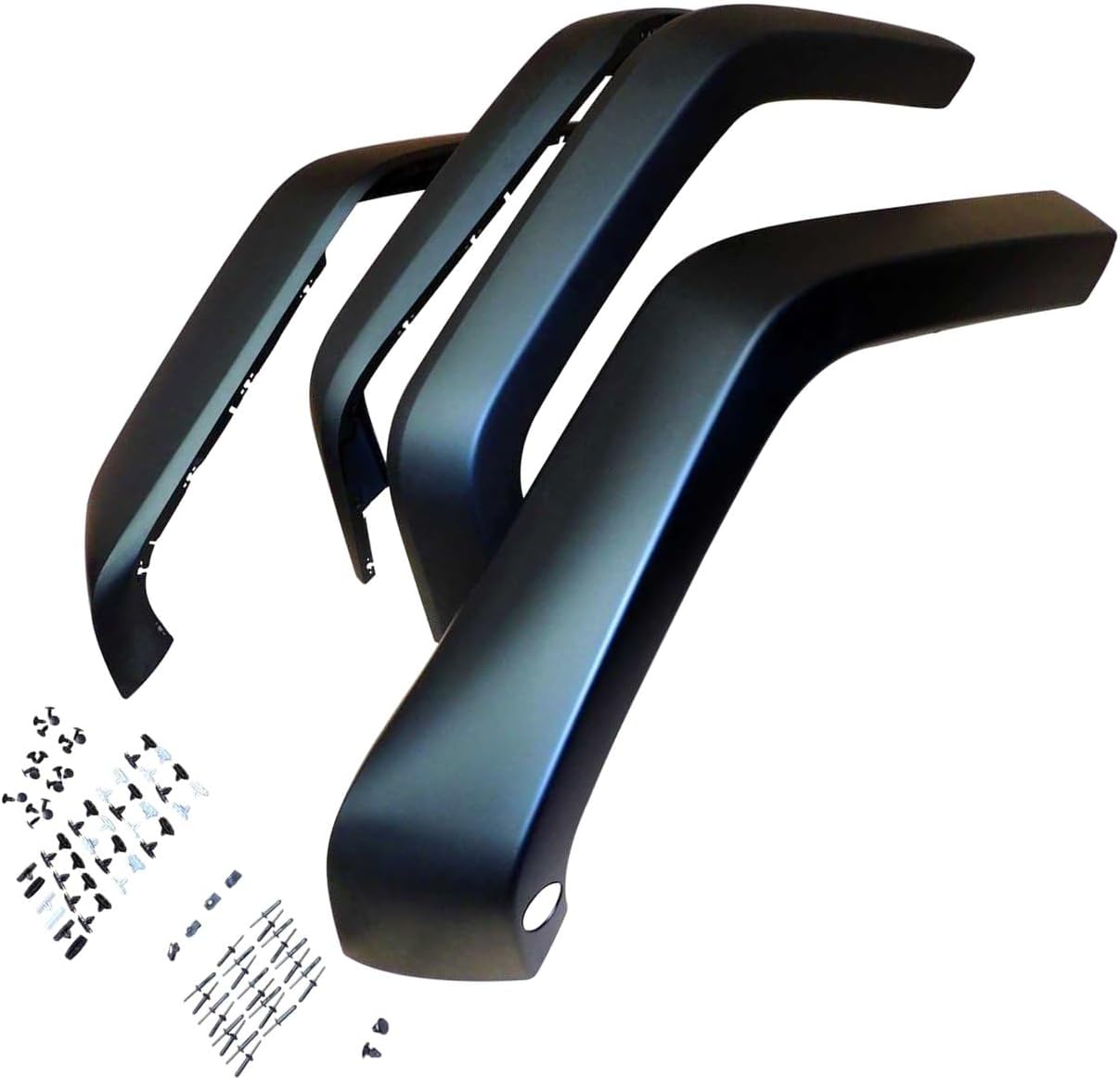 APDTY 171978 Fender Flare Kit; Set Of 4 Flares; Smooth Body Color; Compatible With V6 GAS Jeep Models, 2007-2011 Wrangler, 2012-2017 Wrangler 3.6L DOHC, 2018 Wrangler JK; Replaces 5KCK