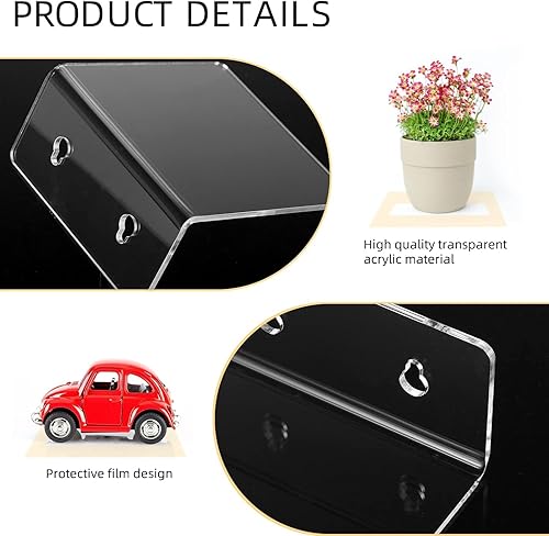 Miniatura 6 de Estantes de pared de acrílico para almacenamiento, estante flotante, estantes de exhibición transparentes, repisas para figuras pop, organizador de