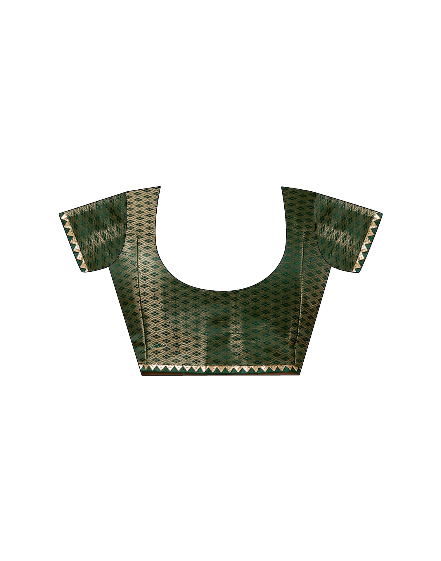 SIRIL Women's Georgette Foil Printed Saree with Unstitched Blouse Piece (4443S340_Dark Green) - Image 7 thumbnail