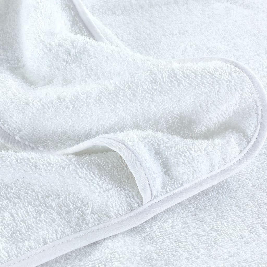 Serviettes de Plage 2 pièces Blanches 60x135 cm Tissu Coton Microfibre 400 GSM légères et absorbantes pour Piscine, Plage, Vacances, Yoga, Camping et Sport Nautique