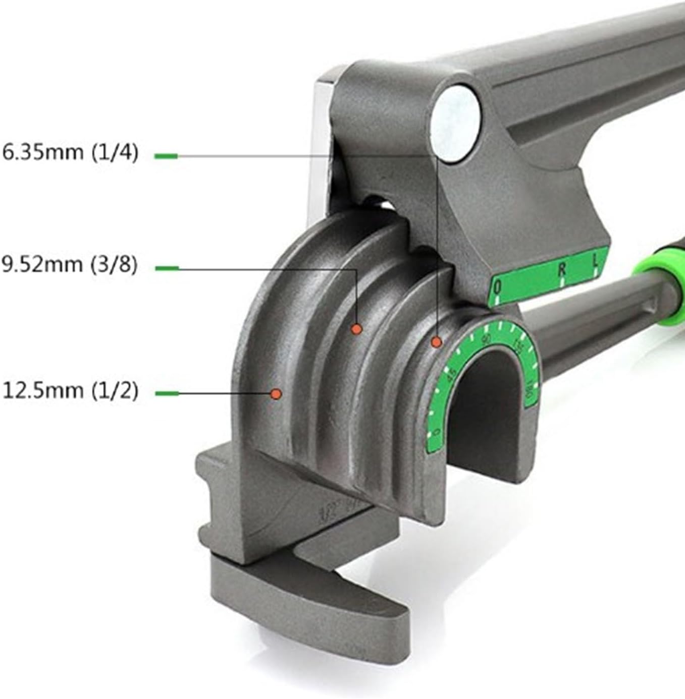 3 in 1 Tubing Bender, 1/4 3/8 1/2 Inch OD Copper Aluminum Tube Bender with Comfortable Grip, 180 Degree Wide Bending Range, for HVAC Refrigeration Repair