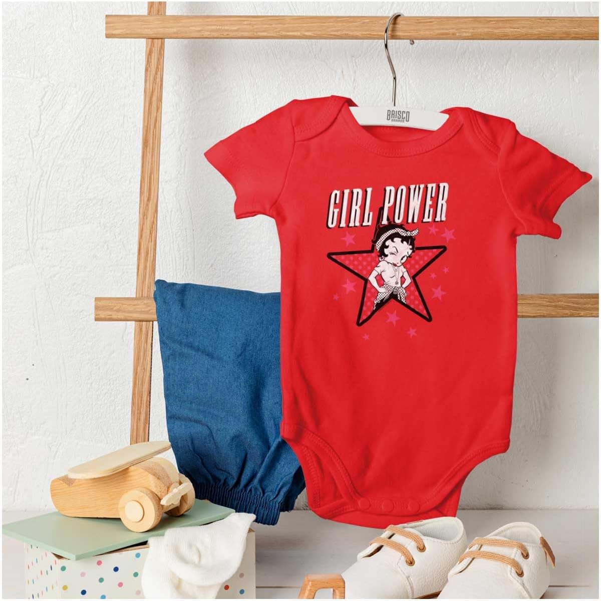 Brisco Brands Betty Boop Girl Power Adorable Baby Bodysuit Jumper Girls