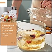 Vista 9 de Olla doble asas borosilicato olla de cocción a fuego lento estufa de fideos instantáneos sopa pasta leche comida para bebés