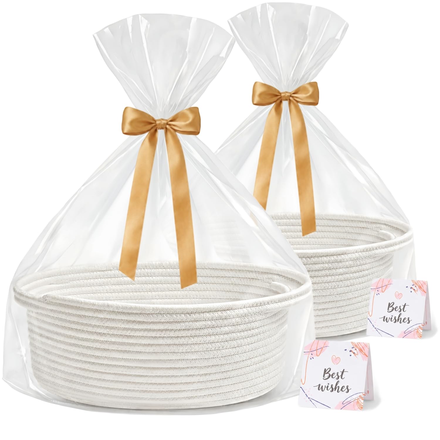Gift Baskets Empty, 2-Pack XLarge Baby Shower Baskets for Gifts
