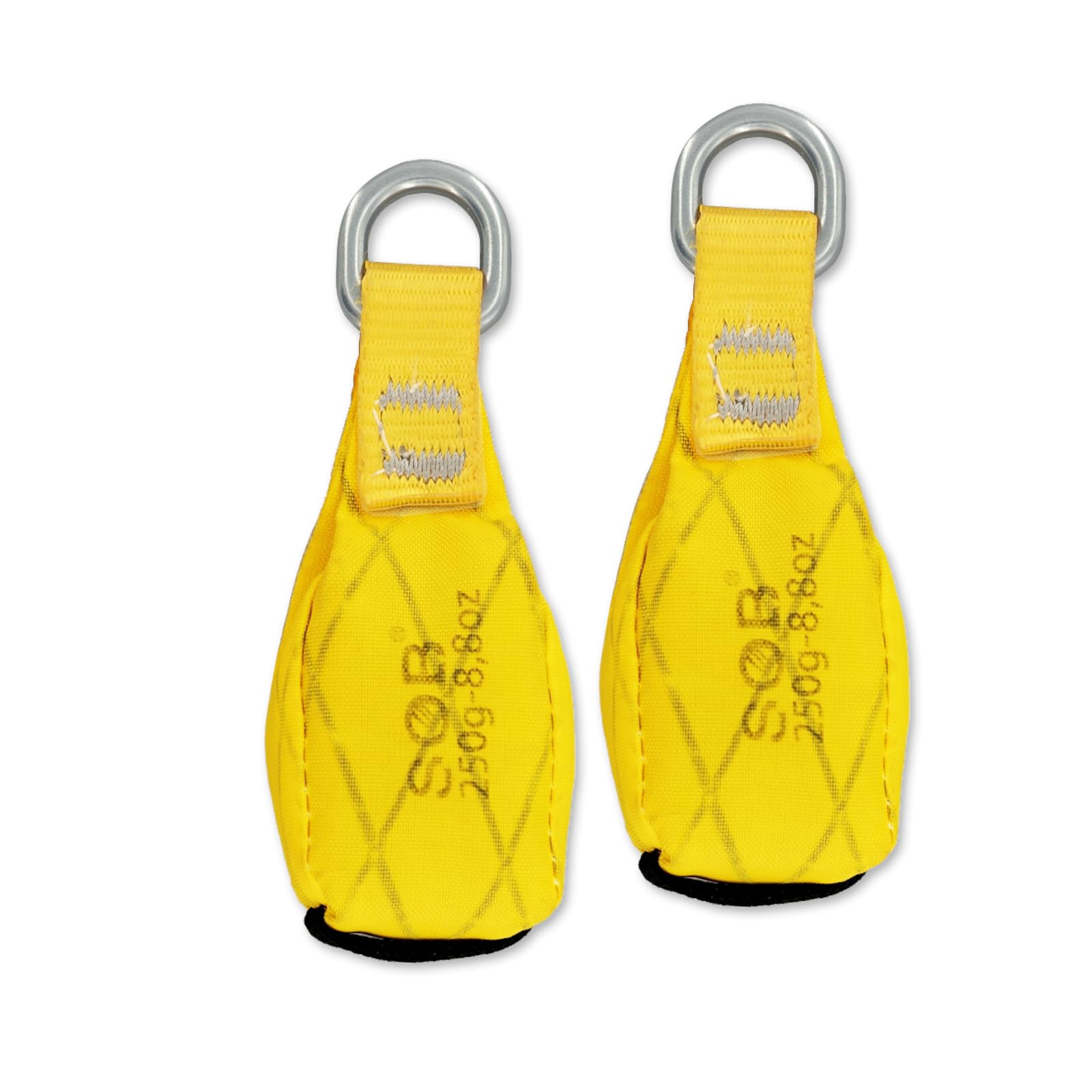 SOB Outdoor Throw Weight Bag, Arborist's Rope Throwing Bag with D-Ring, Multipurpose Rock Climbing Sandbag for Tree Rock Climbing (Yellow, 8.8 OZ)
