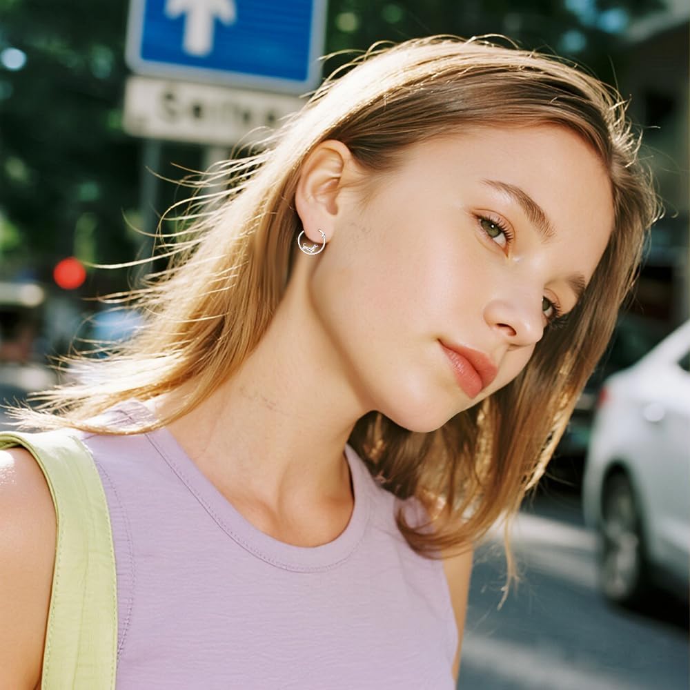 Axolotl Penguin Duck Dolphin Dachshund Elephant Labrador Corgi Red Panda Hoop Earrings for Women Sterling Silver Animal Jewelry Gifts - Image 4