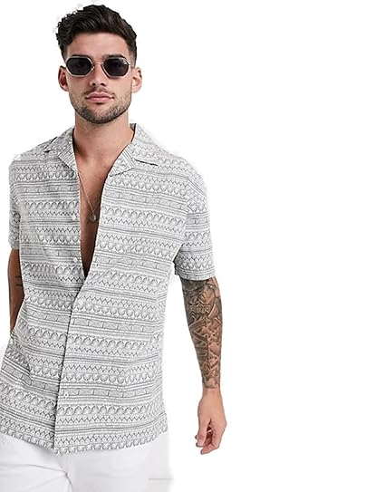 As Fashion Men's Lycra Lining Digital Printed Stitched Half Sleeve Shirt Casual Shirts