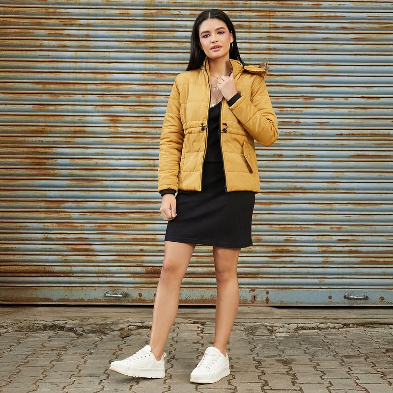 Image of PINACOLADA Women's Fleece-Lined Biker Jacket for Casual Wear | Spread Collar | Long Sleeve | Zipper Closure | Jacket Crafted with Comfort Fit for Everyday Wear