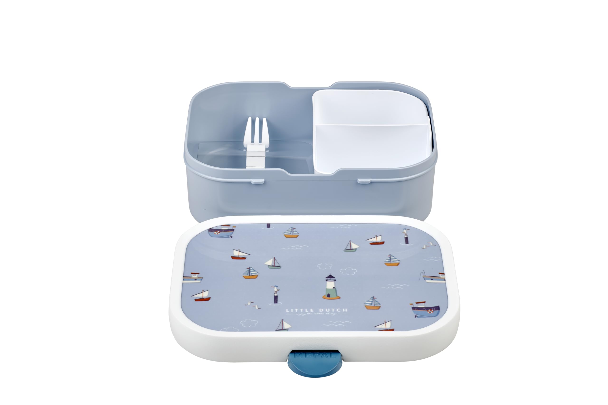 Mepal Pudełko na Lunch dla Dzieci, Pudełko Bento, Pudełko na Przekąski z Zapięciem na Klips, Bez Bpa, Nadaje Się do Mycia w Zmywarce, 750 Ml, Zatoka Marynarzy