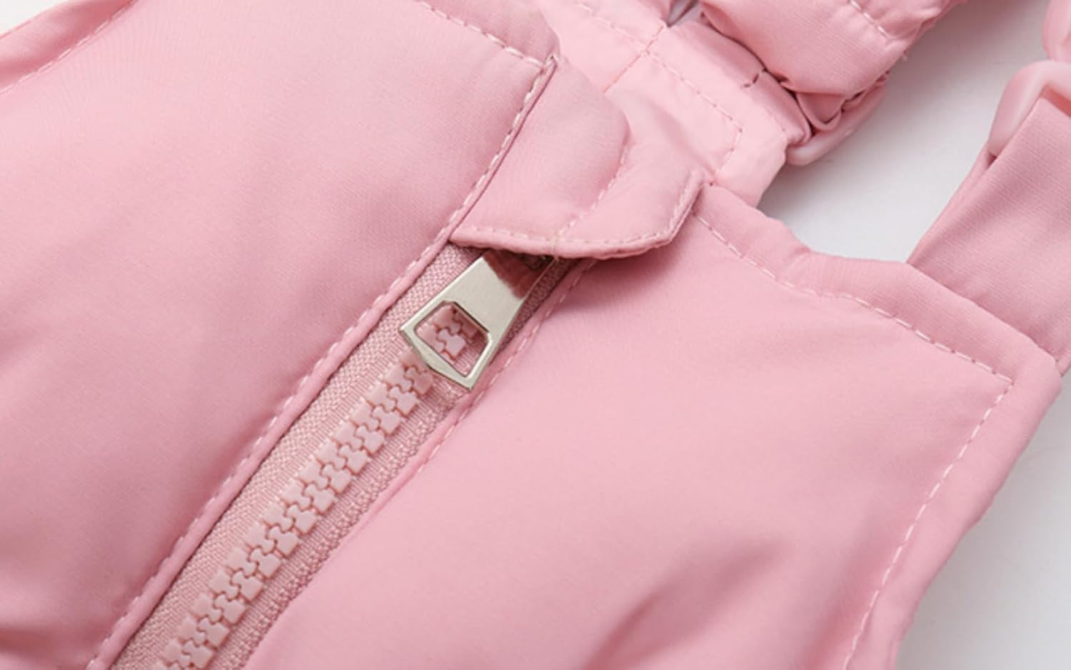 DINGDONG'S CLOSET Tollder Kid Boy Girl Winter Hooded Multi-Pocket Fur Down Parka Puffer Jacket+Snow Bibs 2-Piece Snowsuit Set