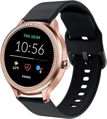 ViCRiOR Bandas compatibles con el reloj inteligente Fossil Gen 5E de 1.654 pulgadas, liberación rápida, silicona suave, sin decoloración, estampado