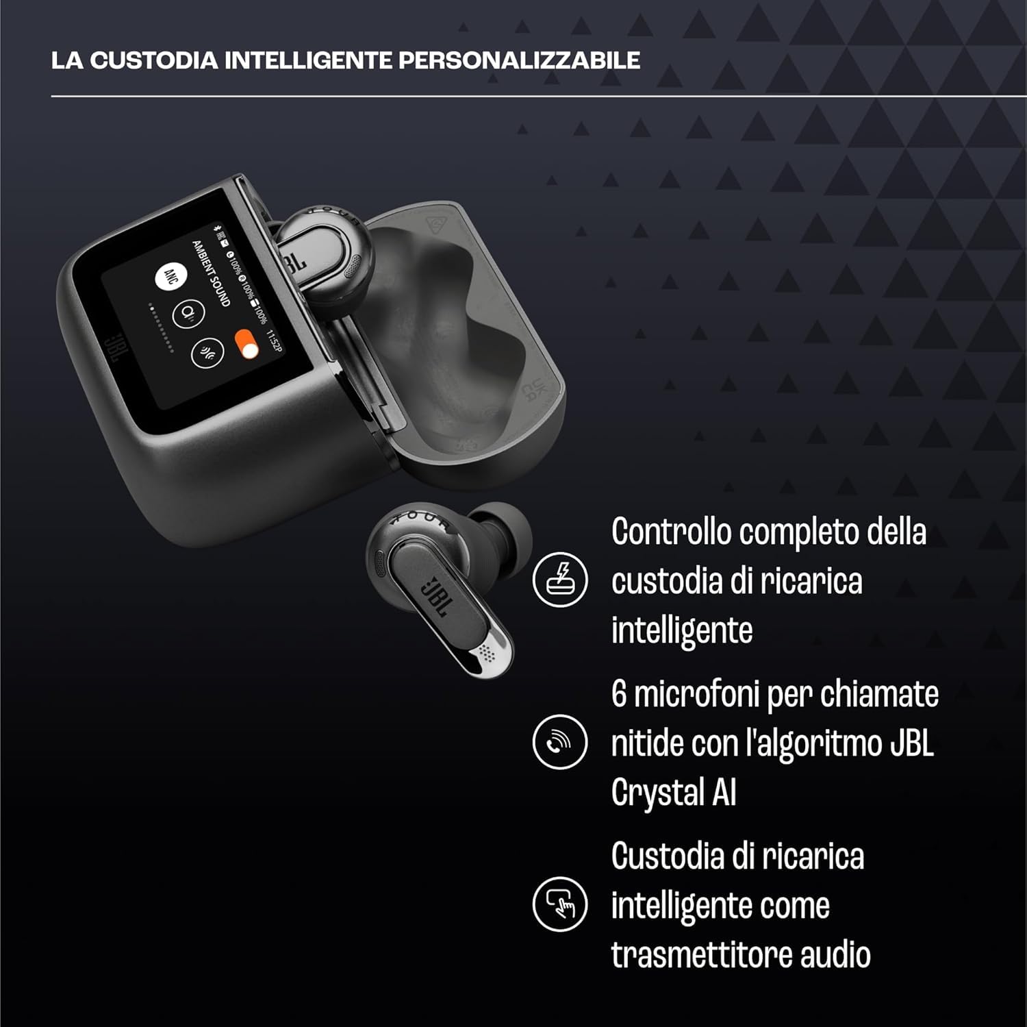Tour Pro 3 True Wireless Earphones JBL Spatial 360 Autonomia 40 Ore - Dettaglio