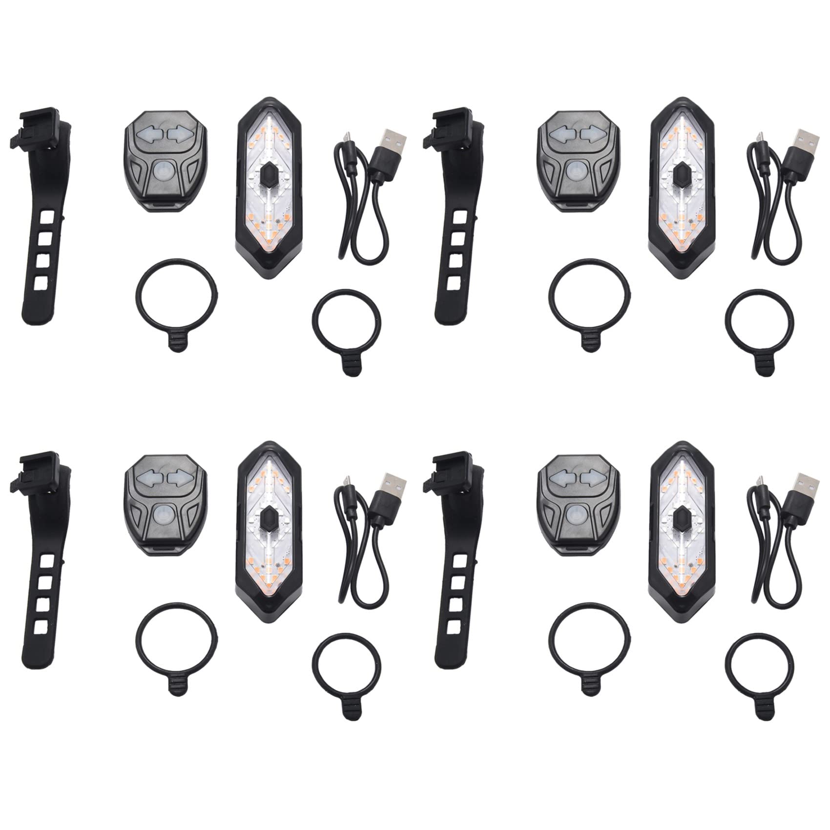 4 x kierunkowskazy rowerowe, pilot zdalnego sterowania, kierunkowskaz rowerowy, LED, tylne światło, ładowanie USB, tylne światło rowerowe